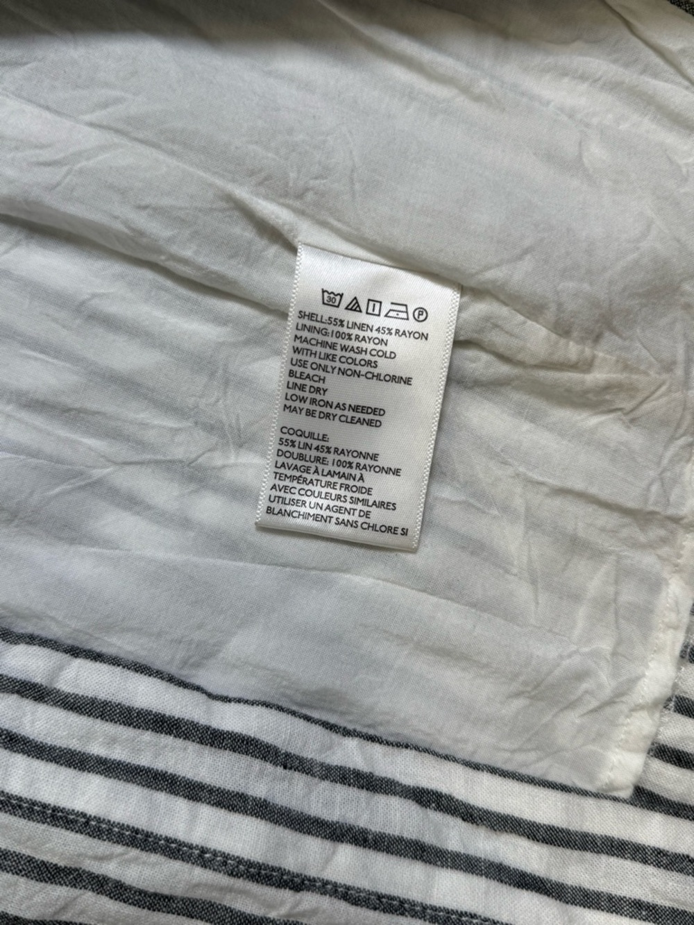 Urban Outfitters Millie White & Black Striped linen Button-Front Midi Dress XS - Picture 6 of 6